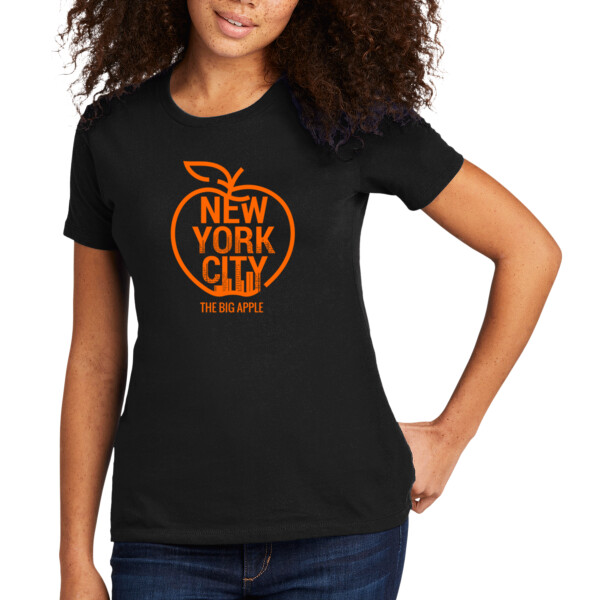 The Big Apple NYC Orange - Women's Premium Cotton T-Shirt Thumbnail