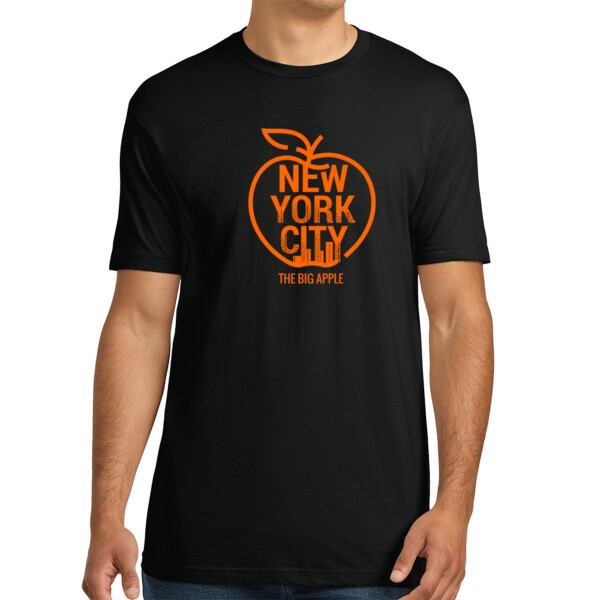 The Big Apple NYC Orange - Unisex Premium Cotton T-Shirt Thumbnail