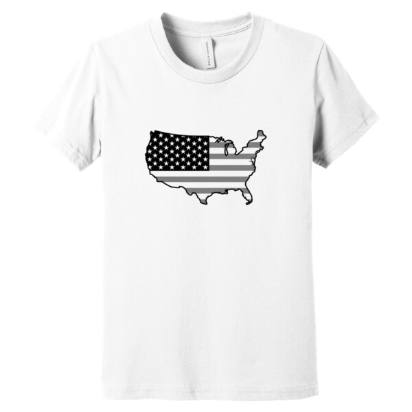 USA Map Grey Black - Youth Premium Cotton T-Shirt Thumbnail