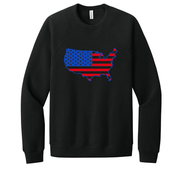 USA Map Red Royal - Unisex Premium Fleece Crew Sweatshirt Thumbnail