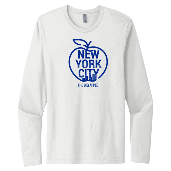 The Big Apple NYC Navy - Unisex Premium Cotton Long Sleeve T-Shirt Thumbnail