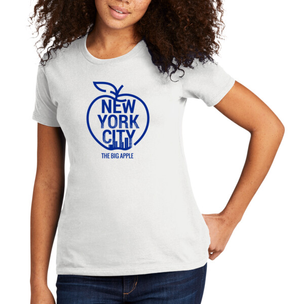 The Big Apple NYC Navy - Women's Premium Cotton T-Shirt Thumbnail