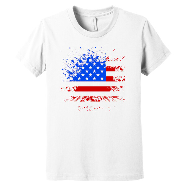 Distressed Flag Red Royal - Youth Premium Cotton T-Shirt Thumbnail