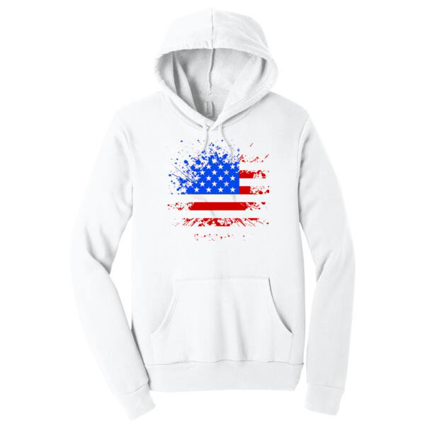 Distressed Flag Red Royal - Unisex Premium Fleece Pullover Hoodie Thumbnail
