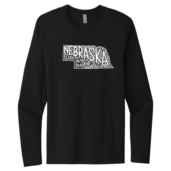 Nebraska white - Unisex Premium Cotton Long Sleeve T-Shirt Thumbnail