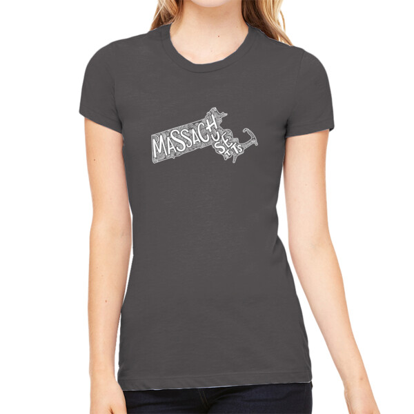 Massachusetts white - Women's Premium Cotton Slim Fit T-SHirt Thumbnail