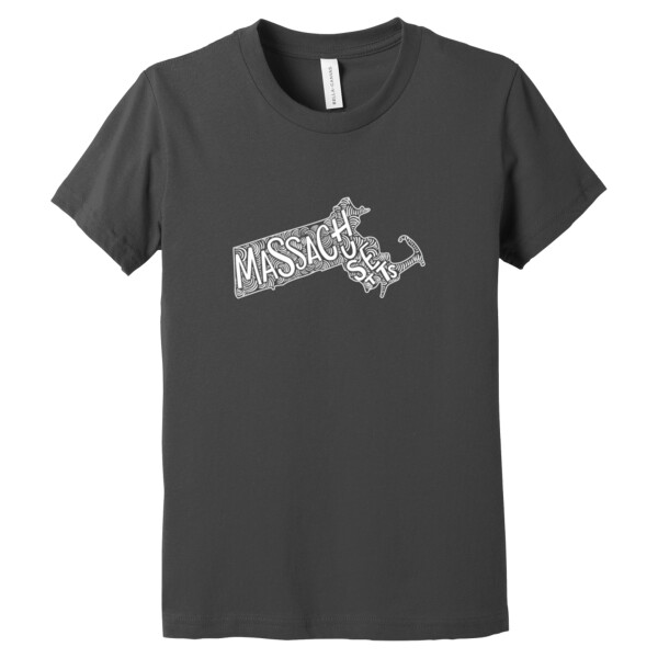 Massachusetts white - Youth Premium Cotton T-Shirt Thumbnail