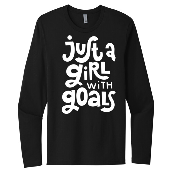 Girl with Goals - Unisex Premium Cotton Long Sleeve T-Shirt Thumbnail