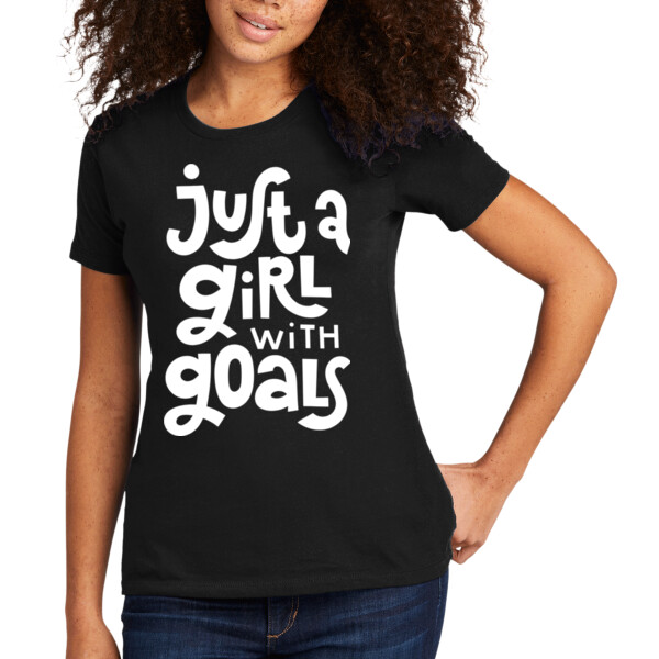 Girl with Goals - Women's Premium Cotton T-Shirt Thumbnail