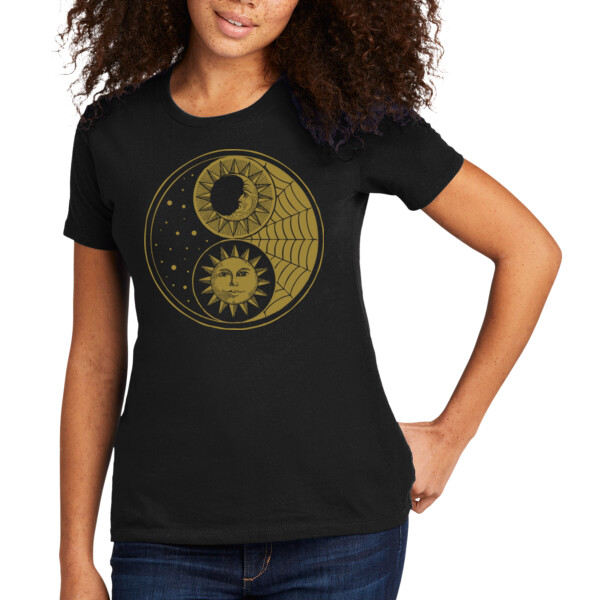 Moon and Sun - Women's Premium Cotton T-Shirt Thumbnail