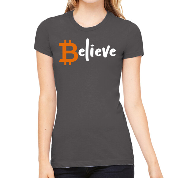 Believe - Women's Premium Cotton Slim Fit T-SHirt Thumbnail