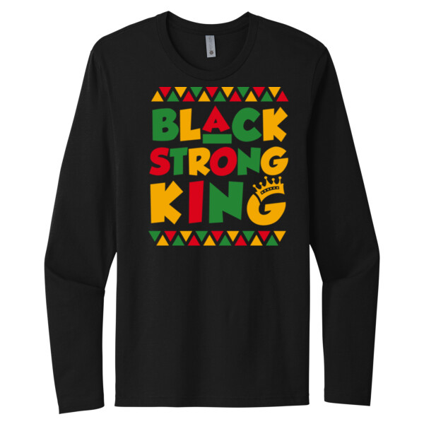 Black Strong King - Unisex Premium Cotton Long Sleeve T-Shirt Thumbnail