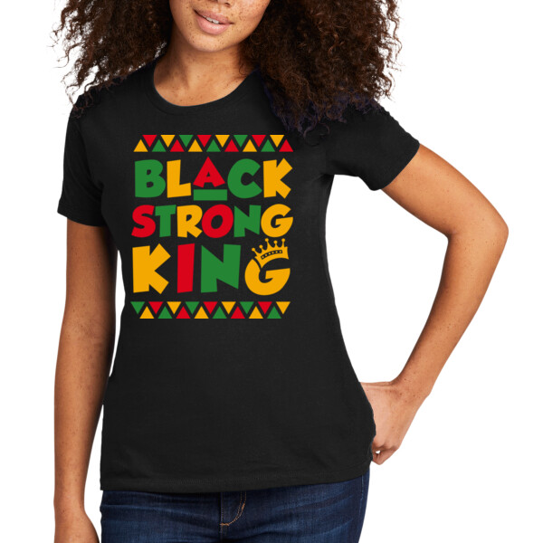 Black Strong King - Women's Premium Cotton T-Shirt Thumbnail