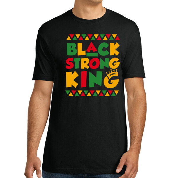 Black Strong King - Unisex Premium Cotton T-Shirt Thumbnail