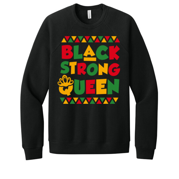 Black Strong Queen - Unisex Premium Fleece Crew Sweatshirt Thumbnail