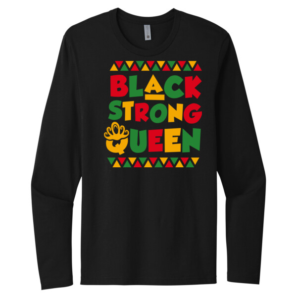 Black Strong Queen - Unisex Premium Cotton Long Sleeve T-Shirt Thumbnail