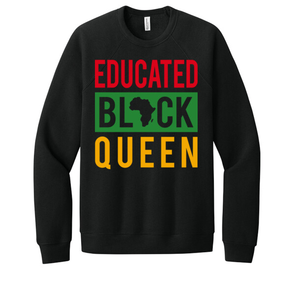 Educated Black Queen - Unisex Premium Fleece Crew Sweatshirt Thumbnail