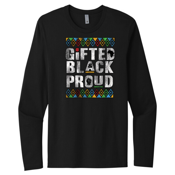 Gifted Black Proud - Unisex Premium Cotton Long Sleeve T-Shirt Thumbnail