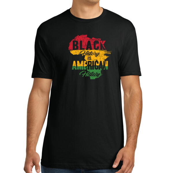 Black History Is American - Unisex Premium Cotton T-Shirt Thumbnail