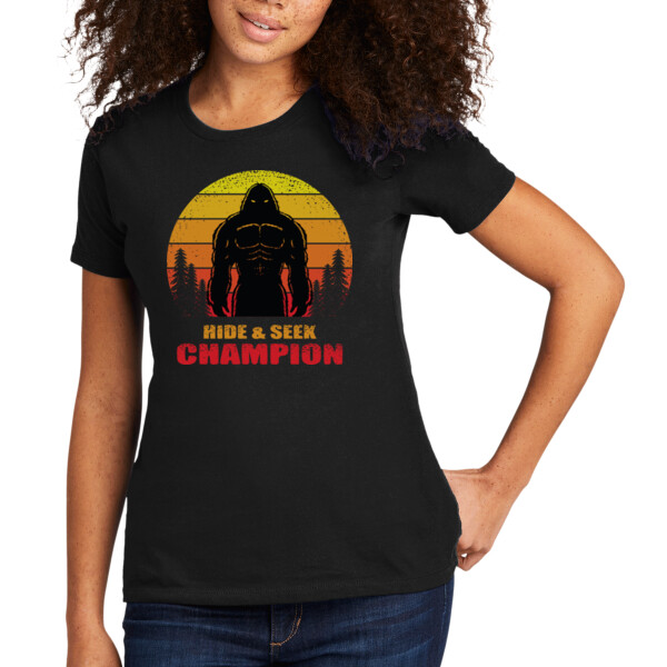 Bigfoot hide seek - Women's Premium Cotton T-Shirt Thumbnail