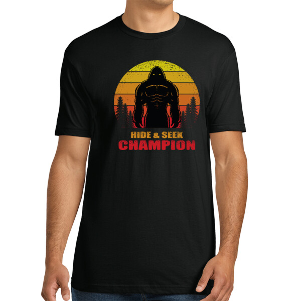 Bigfoot hide seek - Unisex Premium Cotton T-Shirt Thumbnail