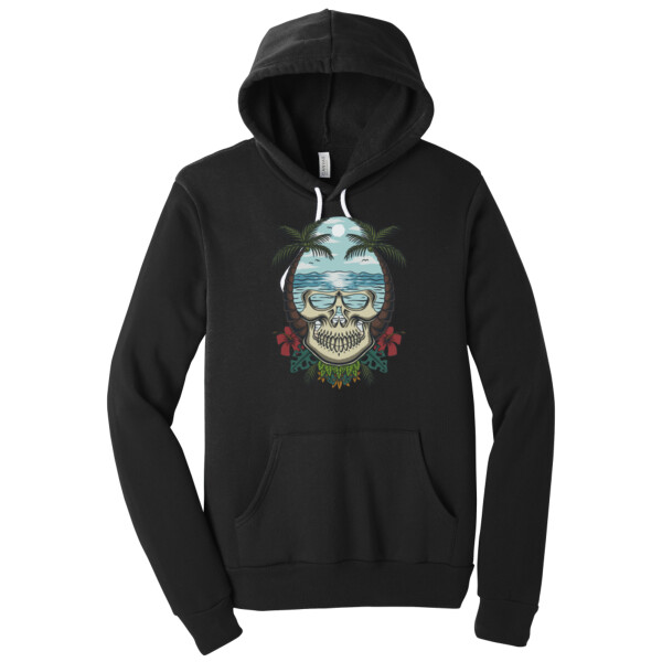 Tropical skull - Unisex Premium Fleece Pullover Hoodie Thumbnail