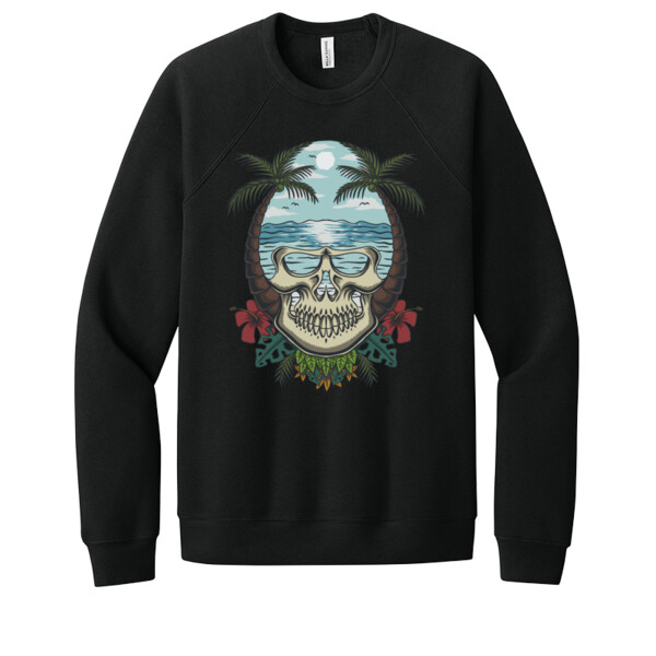 Tropical skull - Unisex Premium Fleece Crew Sweatshirt Thumbnail