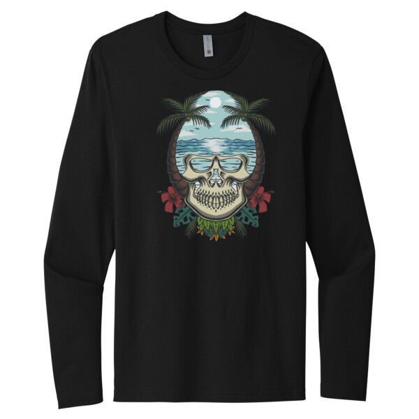Tropical skull - Unisex Premium Cotton Long Sleeve T-Shirt Thumbnail
