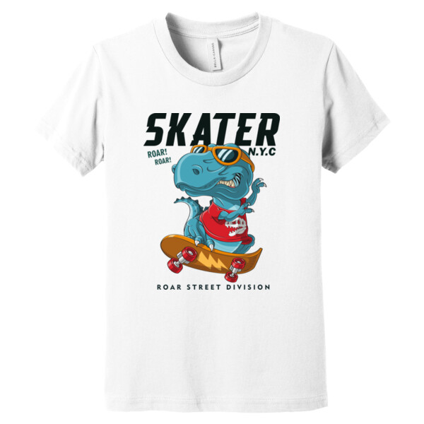 Skating T-Rex - Youth Premium Cotton T-Shirt Thumbnail