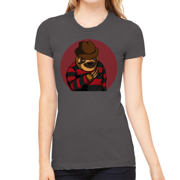 Scary Sloth - Women's Premium Cotton Slim Fit T-SHirt Thumbnail