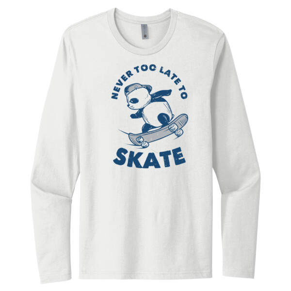 Never Too Late To Skate - Unisex Premium Cotton Long Sleeve T-Shirt Thumbnail