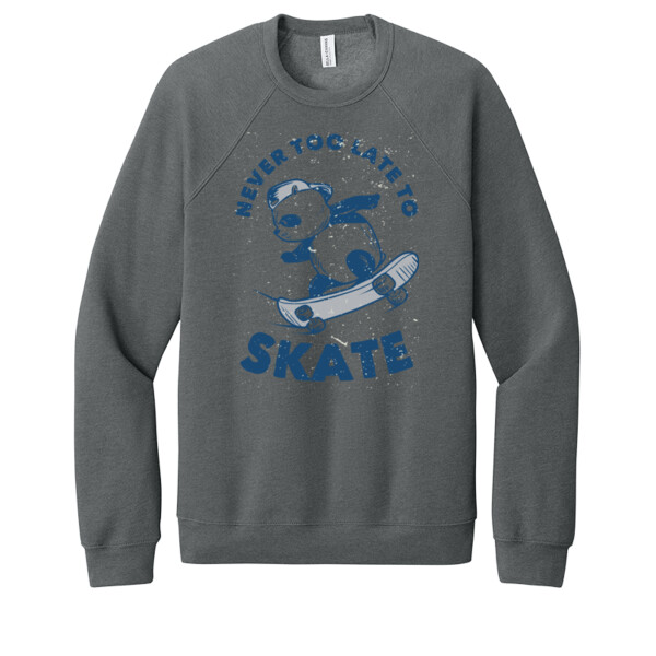 Never Too Late To Skate - Unisex Premium Fleece Crew Sweatshirt Thumbnail