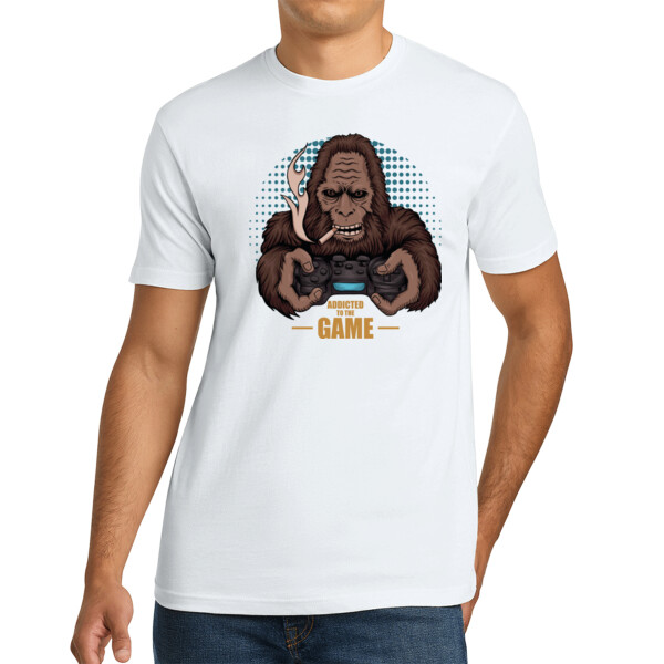 Gaming Bigfoot - Unisex Premium Cotton T-Shirt Thumbnail