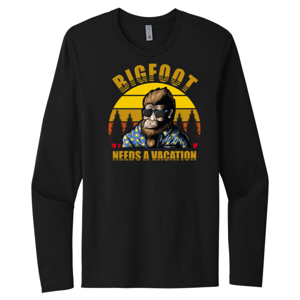 Bigfoot Vacation - Unisex Premium Cotton Long Sleeve T-Shirt Thumbnail