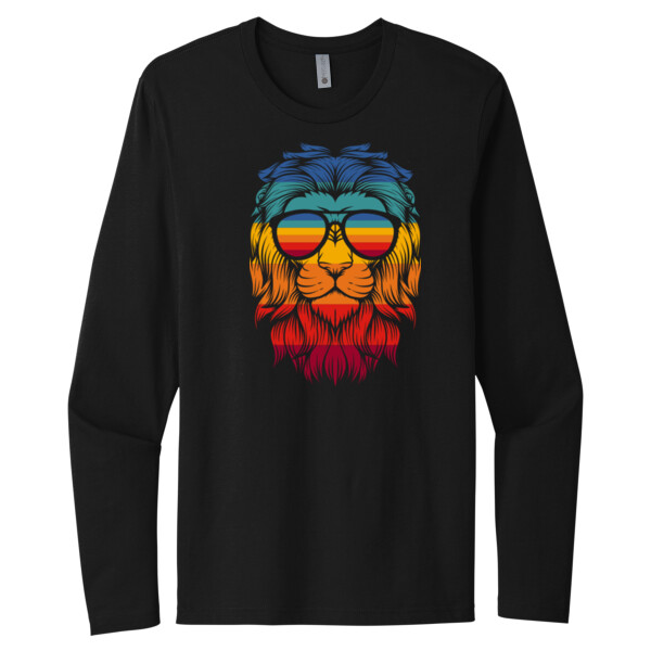 Cool Lion - Unisex Premium Cotton Long Sleeve T-Shirt Thumbnail