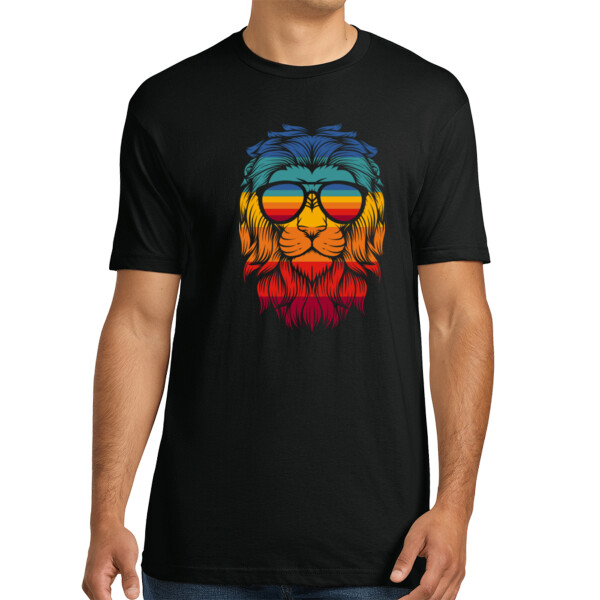 Cool Lion - Unisex Premium Cotton T-Shirt Thumbnail