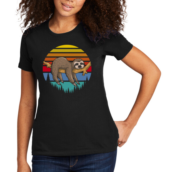 Lazy Sloth - Women's Premium Cotton T-Shirt Thumbnail