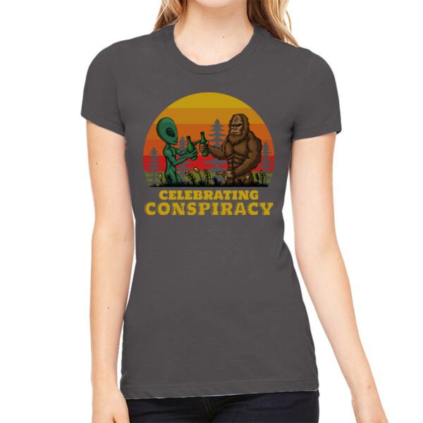 Celebrating Conspiracy - Women's Premium Cotton Slim Fit T-SHirt Thumbnail