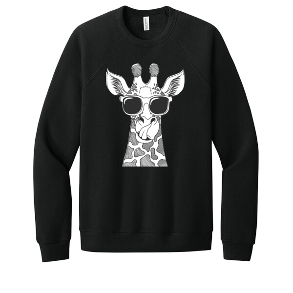 Giraffe With Glasses - Unisex Premium Fleece Crew Sweatshirt Thumbnail