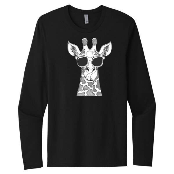 Giraffe With Glasses - Unisex Premium Cotton Long Sleeve T-Shirt Thumbnail