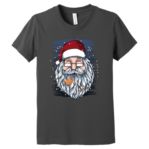 Santa and Kitty - Youth Premium Cotton T-Shirt Thumbnail