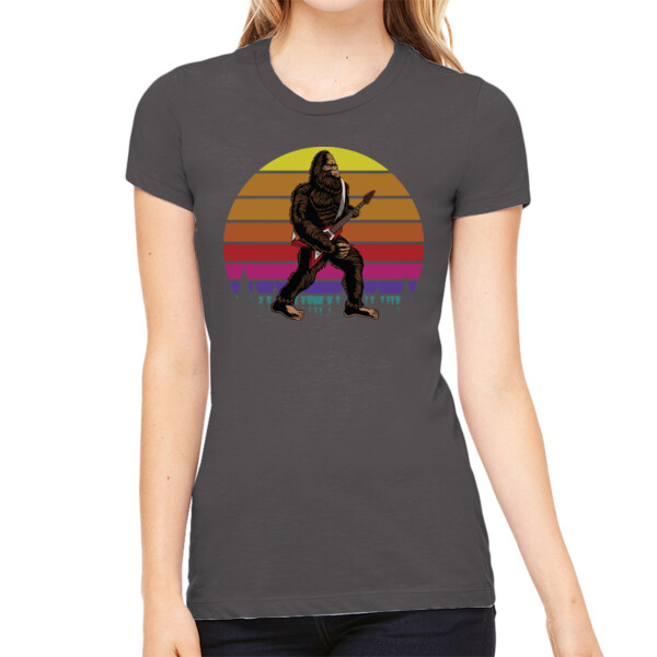 Bigfoot Rockstar - Women's Premium Cotton Slim Fit T-SHirt Thumbnail