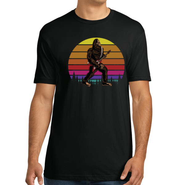 Bigfoot Rockstar - Unisex Premium Cotton T-Shirt Thumbnail