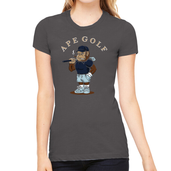 Ape Golf - Women's Premium Cotton Slim Fit T-SHirt Thumbnail