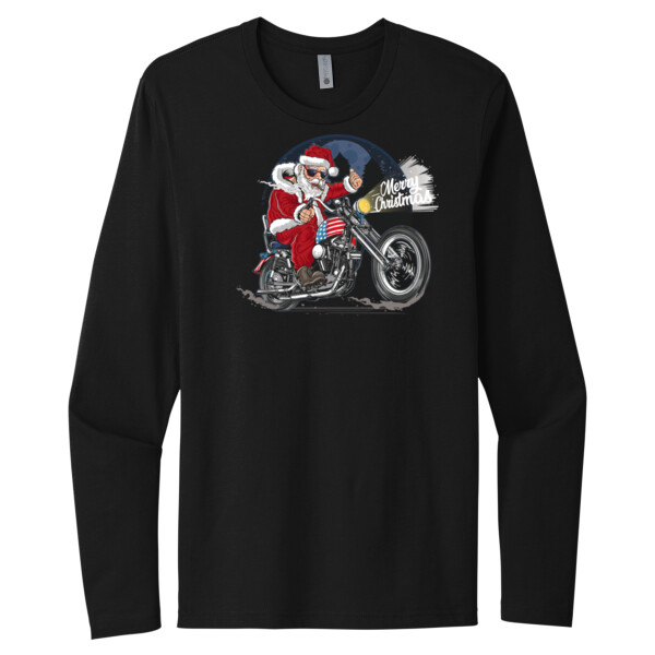 Moto Santa - Unisex Premium Cotton Long Sleeve T-Shirt Thumbnail