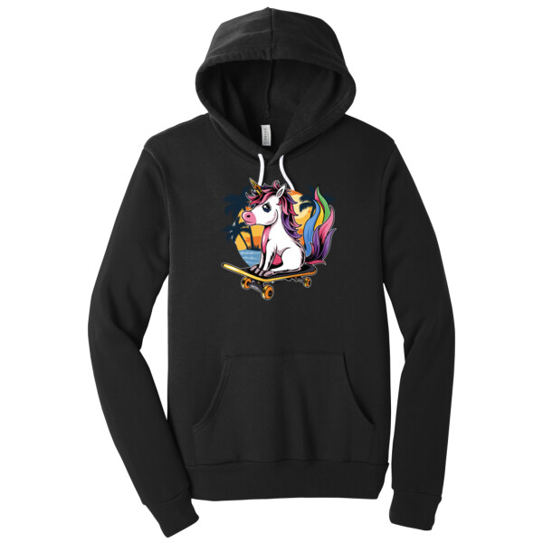Skateboarding Unicorn - Unisex Premium Fleece Pullover Hoodie Thumbnail