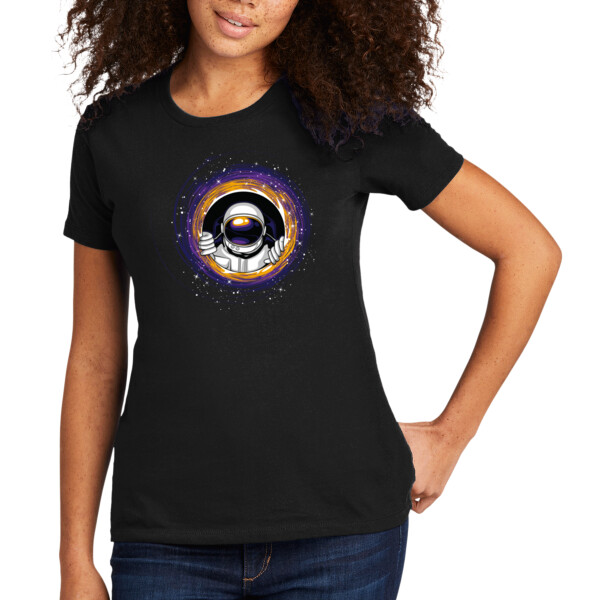 Black Hole Astronaut - Women's Premium Cotton T-Shirt Thumbnail