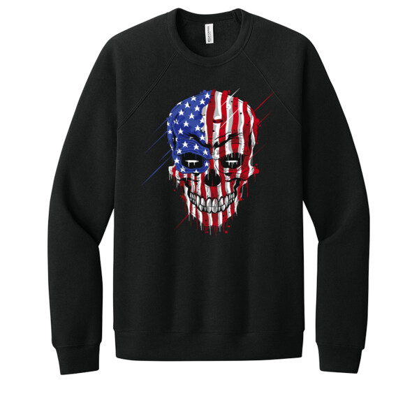 USA Skull - Unisex Premium Fleece Crew Sweatshirt Thumbnail
