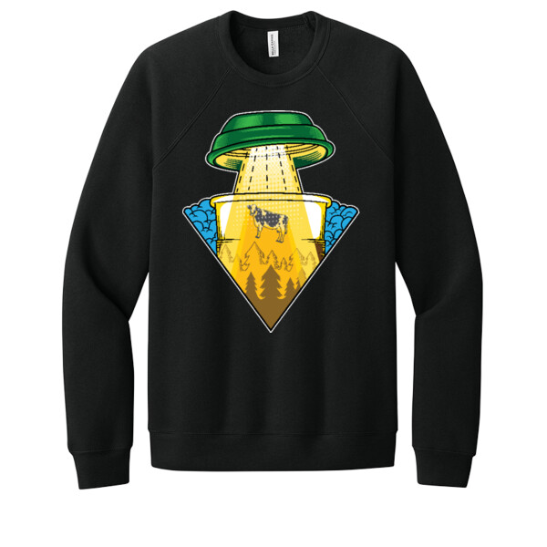 Abducting Cow - Unisex Premium Fleece Crew Sweatshirt Thumbnail