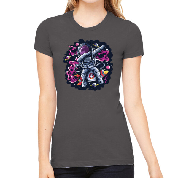 Dabbing Astronaut - Women's Premium Cotton Slim Fit T-SHirt Thumbnail